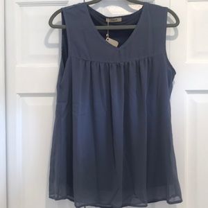 Timeson NWT sleeveless blouse Indigo Sz Medium